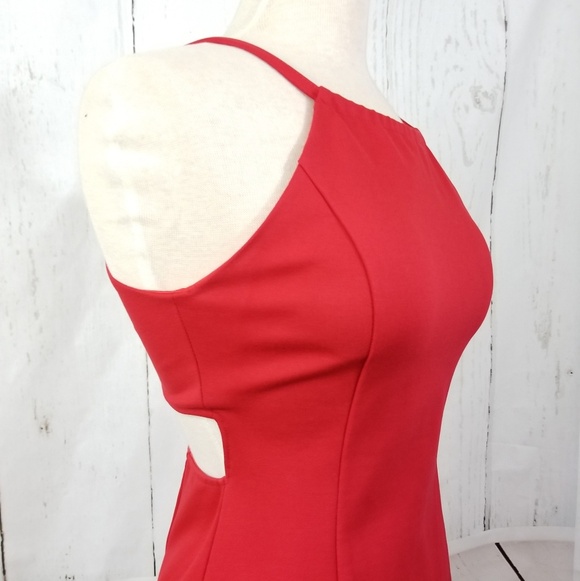 HARPER + LEMON Red Sleeveless Halter Sheath Dress - Picture 3 of 8
